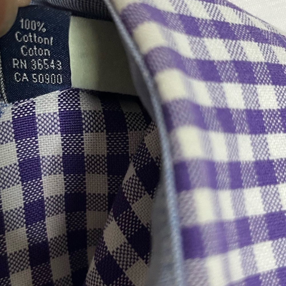 ⭐️ Tommy Hilfiger slim fit purple & white button-down shirt- 17 / XL - Picture 4 of 5